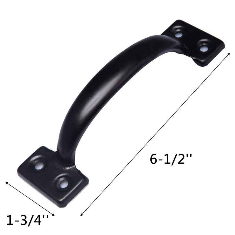 Tebery 4 Pack Utility 6-1/2 Inch Pulls in Black Metal Gate Handle - Image 2